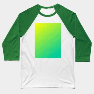 Yellow to Caribbean Green Minimal Geometric Gradient Design Baseball T-Shirt